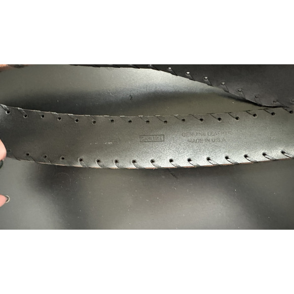 NWT Carlisle Brown Suede Genuine Leather Wide Belt western Boho Whipstitch sz S - Picture 5 of 7